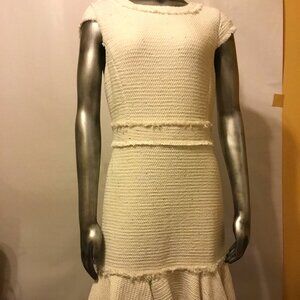 REBECCA TAYLOR SZ 10 Ivory colored Tweed dress
